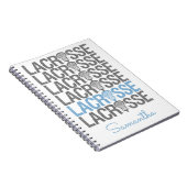 Powder Blue Distress Lacrosse Word Notitieboek (Rechterzijde)