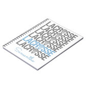 Powder Blue Distress Lacrosse Word Notitieboek (Linkerzijde)