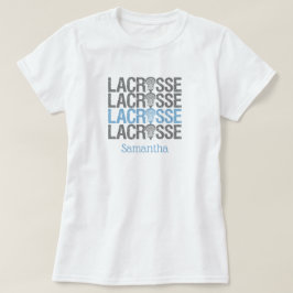 Powder Blue Distress Lacrosse Word T-shirt