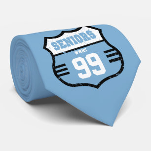 Powder Blue Distressed Seniors Road Sign Stropdas