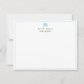 Powder Blue Elephant Nursery Stationery Note Card Kaart (Voorkant)