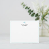 Powder Blue Elephant Nursery Stationery Note Card Kaart (Staand voorkant)