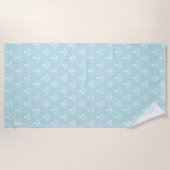 Powder Blue en White Anchor Pattern Strandlaken (Voorkant)