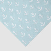 Powder Blue en White Anchor Pattern Tissuepapier (Detail)