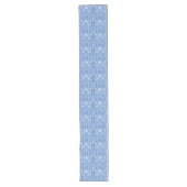 Powder blue en white Art Deco patroon 3 Lange Tafelloper (Voorkant)