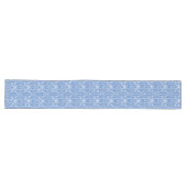 Powder blue en white Art Deco patroon 3 Lange Tafelloper (Horizontaal)