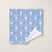 Powder blue en white Art Deco patroon Bad Handdoek (Wasdoekje)