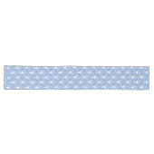 Powder blue en white Art Deco patroon Lange Tafelloper (Horizontaal)