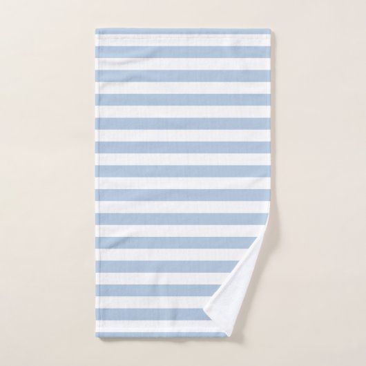 Powder Blue en White Striped Bath Towel Set Bad Handdoek (Handdoek)