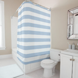 Powder Blue en White Striped Shower Curtain Douchegordijn