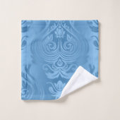 Powder Blue Floral Damask gradiënt afdrukken Bad Handdoek (Wasdoekje)