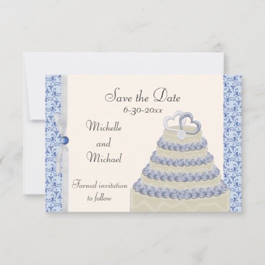 Powder Blue Florentine Save the Date (Voorkant)