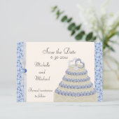 Powder Blue Florentine Save the Date (Staand voorkant)