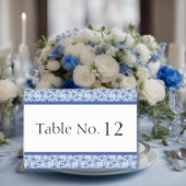 Powder Blue Florentine Wedding Table Kaart