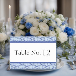 Powder Blue Florentine Wedding Table Kaart