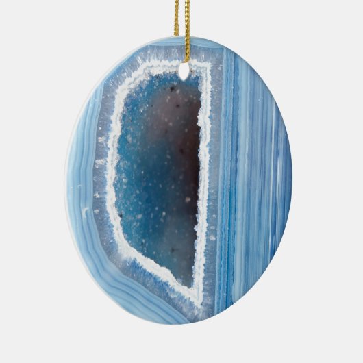 Powder Blue Geode Druzy Keramisch Ornament (Rechts)