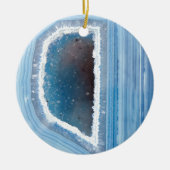 Powder Blue Geode Druzy Keramisch Ornament (Voorkant)