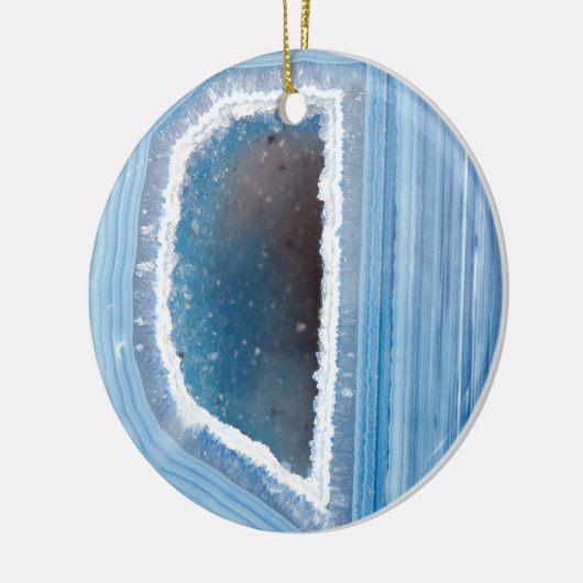 Powder Blue Geode Druzy Keramisch Ornament (Links)