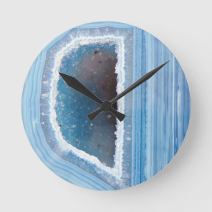 Powder Blue Geode Druzy Ronde Klok