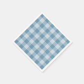 Powder Blue Gingham Buffalo Check Linen Texture Servet (Hoek)