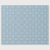 Powder Blue Gingham Goose Baby Shower Buffalo Chec Cadeaupapier (Vlak)