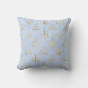 Powder Blue Gold Chandelier Moderne kussen