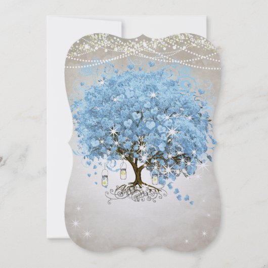 Powder Blue Heart Leaf Tree Kaart (Achterkant)
