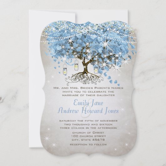 Powder Blue Heart Leaf Tree Kaart (Voorkant)