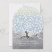 Powder Blue Heart Leaf Tree Woodsy Boho Wedding Kaart (Achterkant)