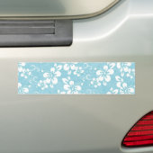 Powder Blue Hibiscus Flower Bumpersticker (Op auto)