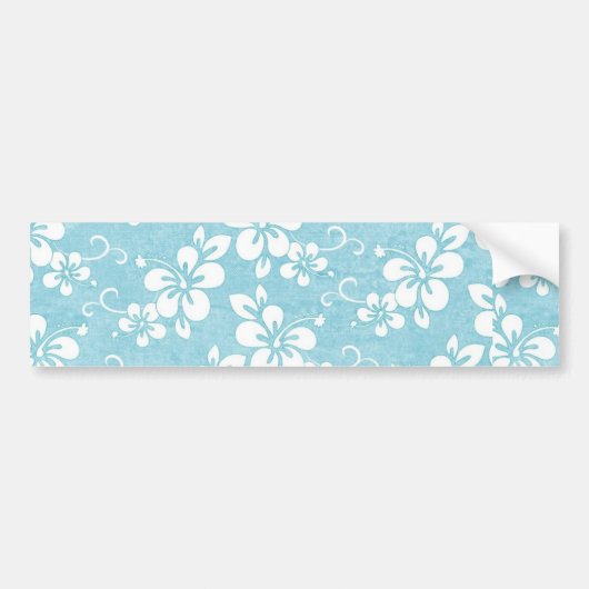 Powder Blue Hibiscus Flower Bumpersticker (Voorkant)