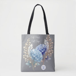 Powder Blue Hydrangea Waterverf Klantloyaliteit Tote Bag