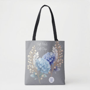 Powder Blue Hydrangea Waterverf Klantloyaliteit Tote Bag
