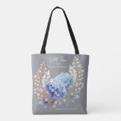 Powder Blue Hydrangea Waterverf Klantloyaliteit Tote Bag (Achterkant)