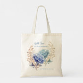 Powder Blue Hydrangea Waterverf Klantloyaliteit Tote Bag (Achterkant)