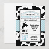 Powder Blue Koeienhuid Cowboy Birthday Kaart (Voorkant / Achterkant)