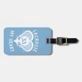 Powder Blue Lacrosse My Heart Bagagelabel (Voorkant horizontaal)