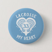 Powder Blue Lacrosse My Heart Button (Voorkant)