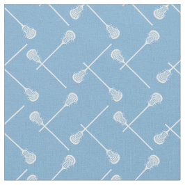 Powder Blue Lacrosse White Sticks Patterated Stof