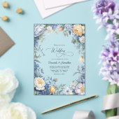 Powder Blue, Lemon Chiffon & Soft White Wedding Acryl Uitnodigingen (Insitu (Huwelijk))