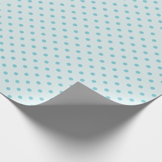 Powder Blue & Medium Blue Polka Dot Wrapping Paper Cadeaupapier (Hoek)