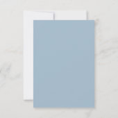 Powder Blue-minimalistische Silver RSVP-kaart RSVP Kaartje (Achterkant)