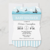 Powder Blue Nautical Baby shower Invitation Kaart (Voorkant)