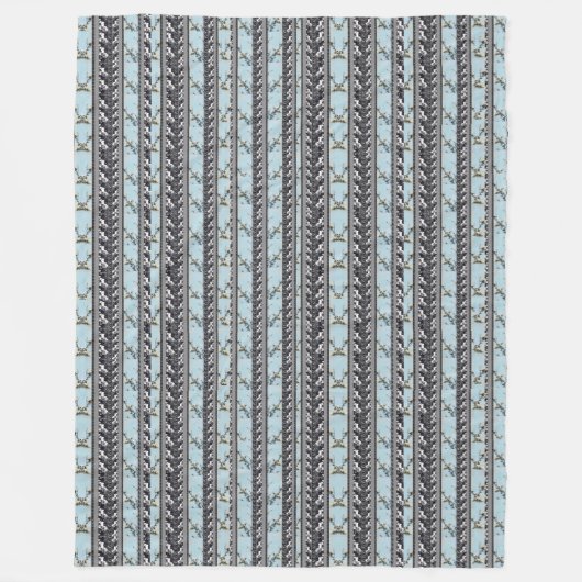 Powder Blue Poppes Multi Orchid Stripe Blanket Fleece Deken (Voorkant)