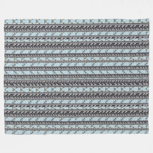 Powder Blue Poppes Multi Orchid Stripe Blanket Fleece Deken (Voorkant (Horizontaal))