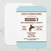 Powder Blue Pset Cowboy Rodeo Birthday Kaart (Voorkant / Achterkant)