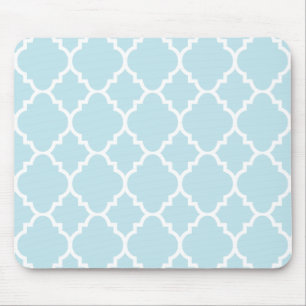 Powder Blue Quatrefoil Moroccan patroon Muismat
