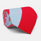 Powder Blue Red Striped Stropdas (Opgerold)
