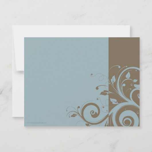 Powder Blue Reverse Swirl Custom Invitations Kaart (Achterkant)