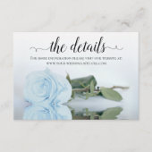 Powder Blue Roos Elegant Wedding Details Website Informatiekaartje (Voorkant)